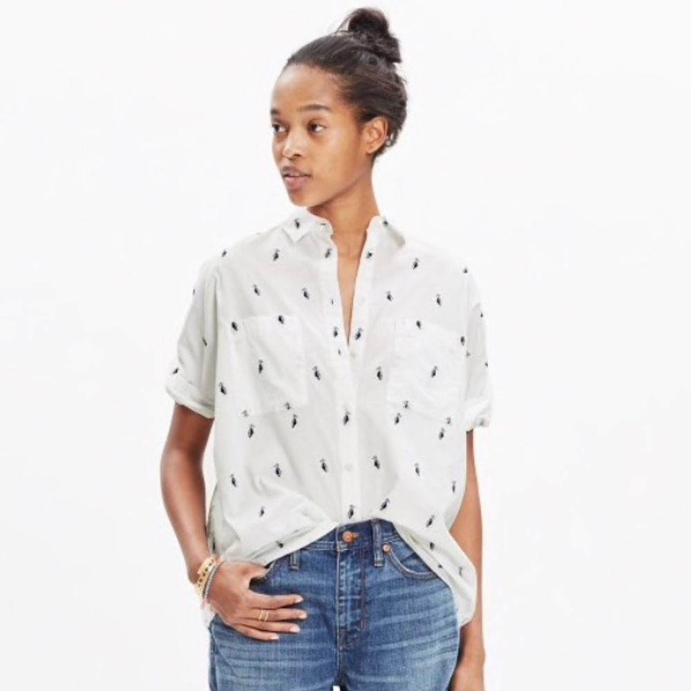 courier shirt in pelican jacquard small